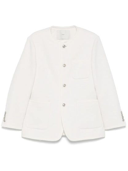 Collarless Tweed Jacket