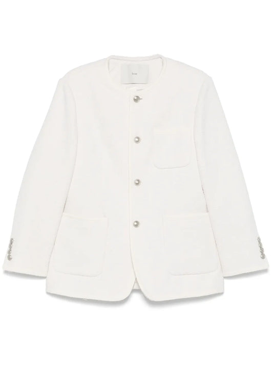 Collarless Tweed Jacket