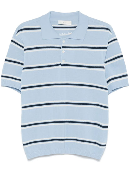 Striped Knit Polo Shirt
