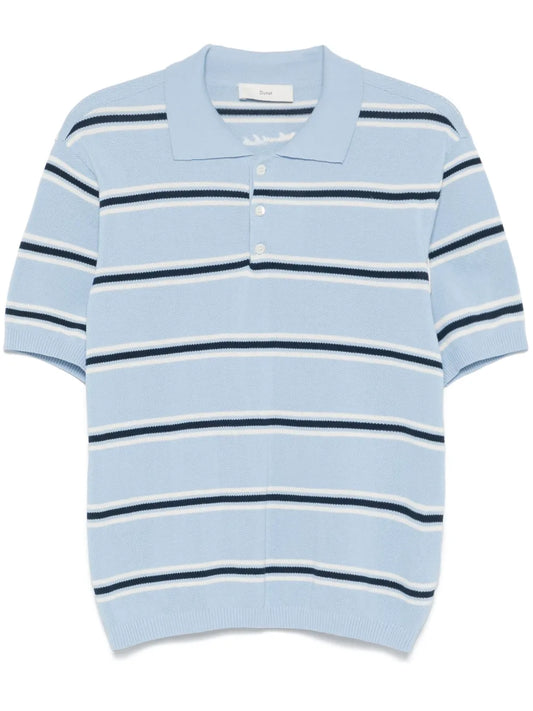Striped Knit Polo Shirt