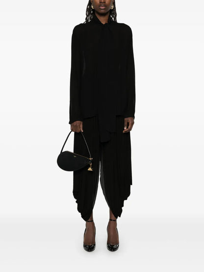 Pussy-Bow Collar Georgette Blouse