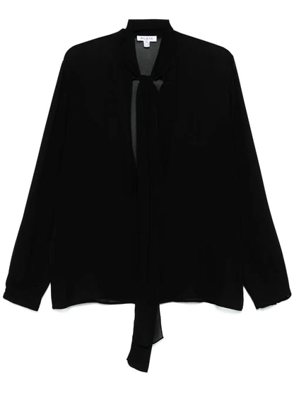 Pussy-Bow Collar Georgette Blouse