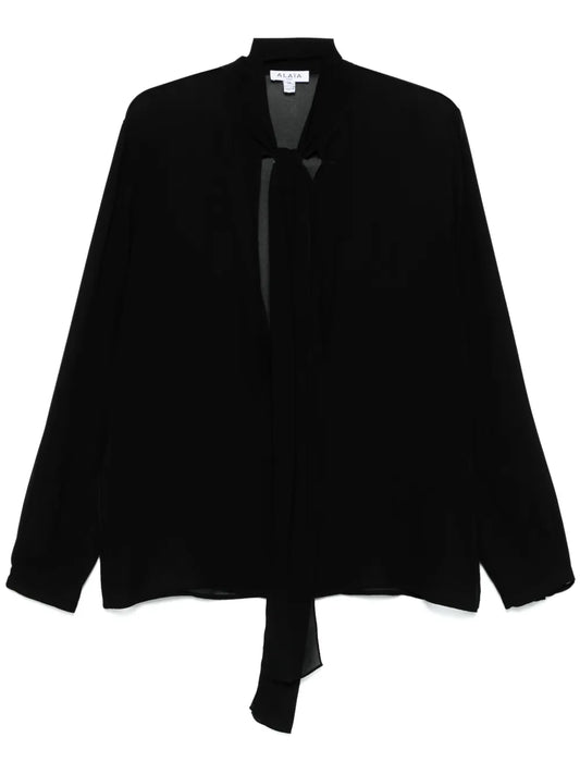 Pussy-Bow Collar Georgette Blouse