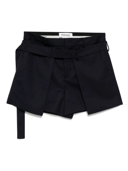Deconstructed Wrap Tailored Shorts