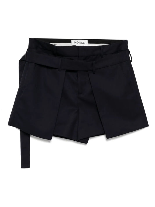 Deconstructed Wrap Tailored Shorts