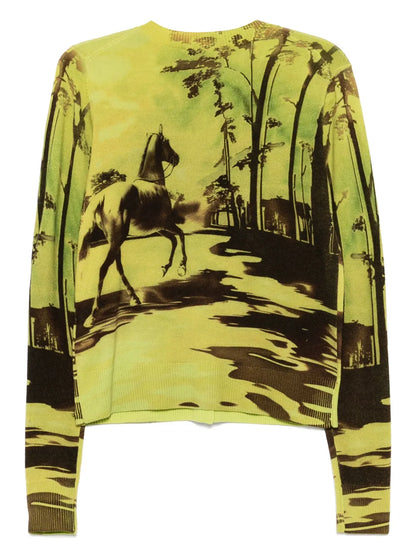 Graphic-Print Cardigan