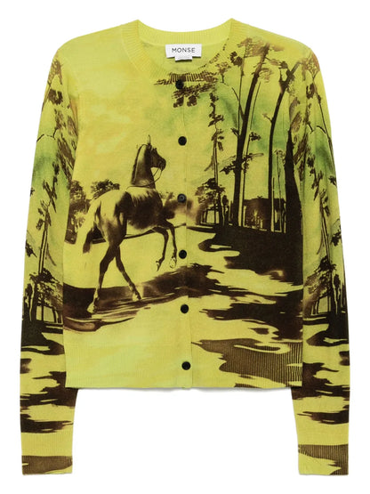 Graphic-Print Cardigan