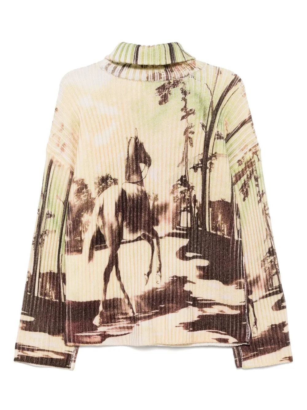 Horse-Print Chunky Ribbed Jumper