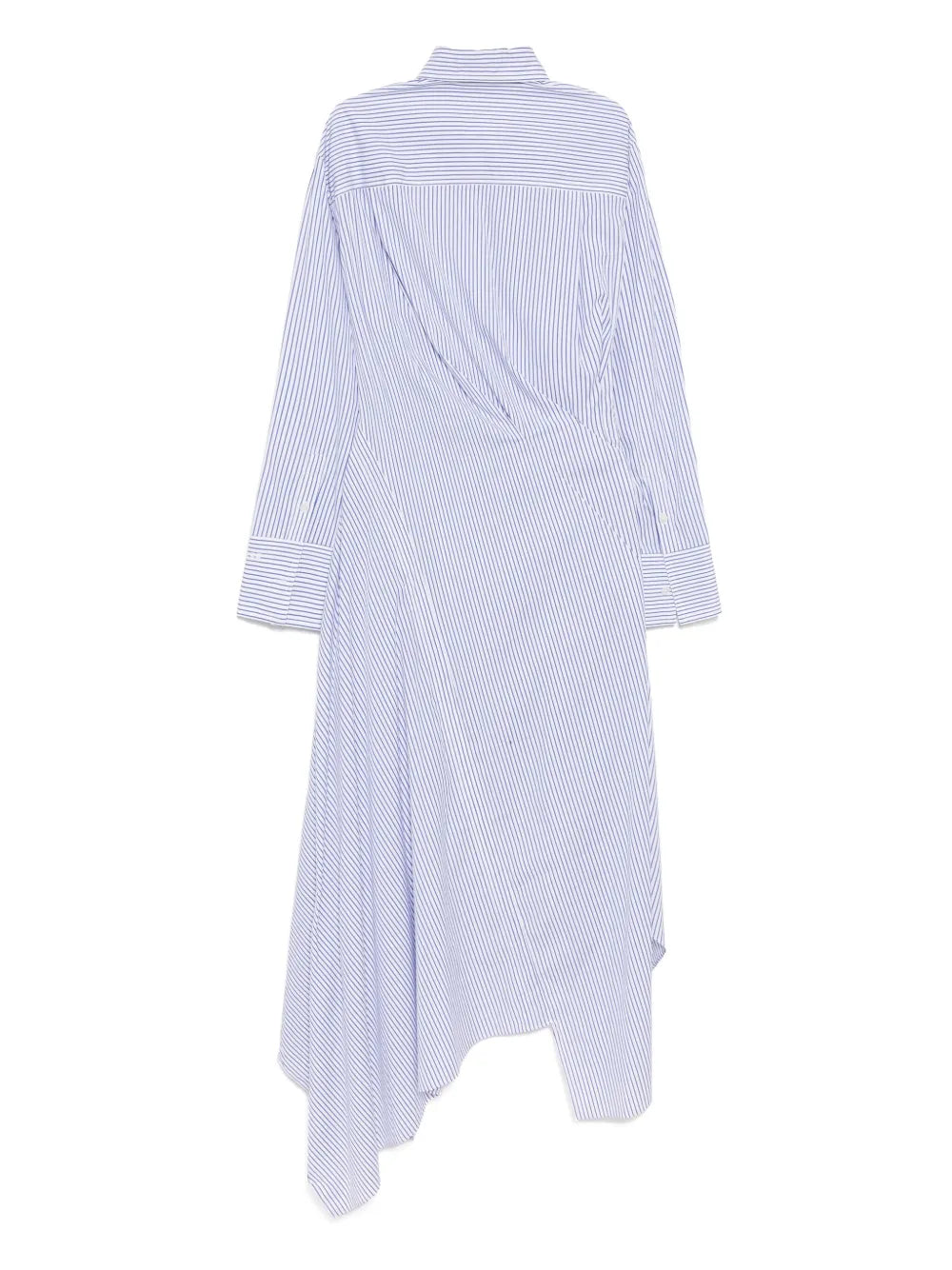 Striped Cascade Shirt Dress