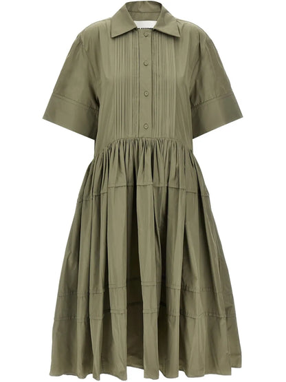 Pleated Shirt Dress