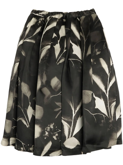 Printed Silk Midi Skirt