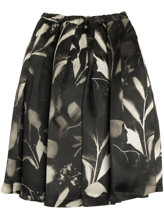 Printed Silk Midi Skirt