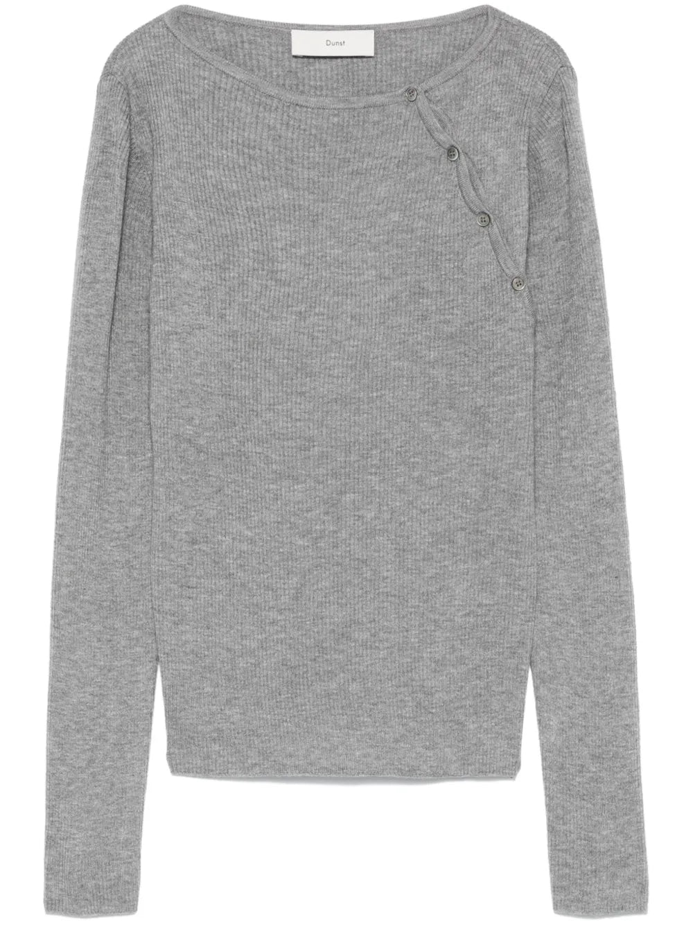 Button-Slit Knitted Top