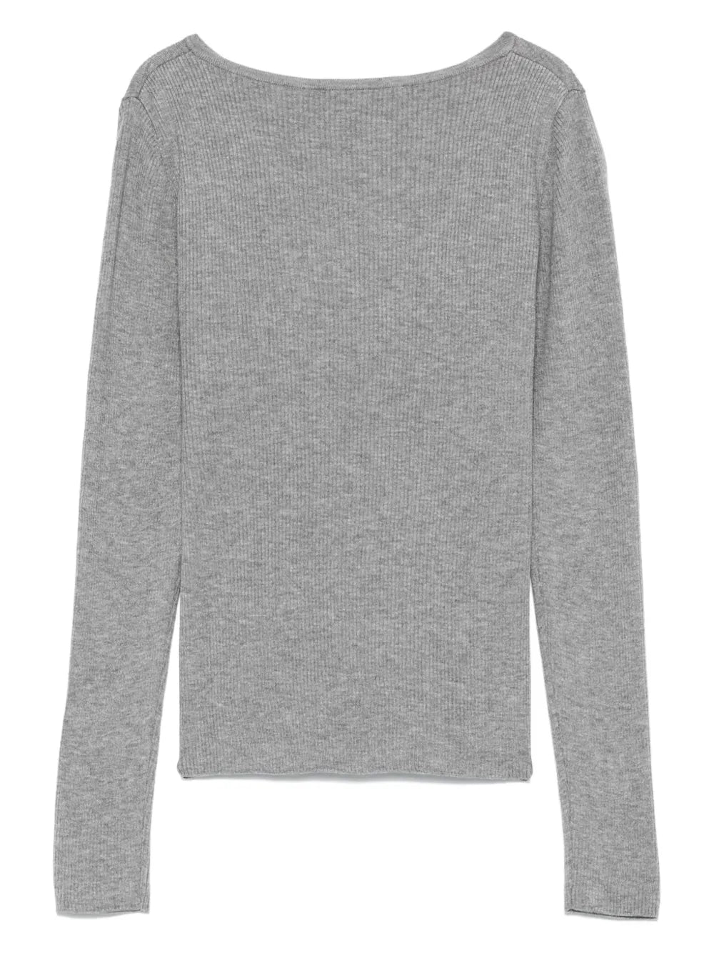 Button-Slit Knitted Top