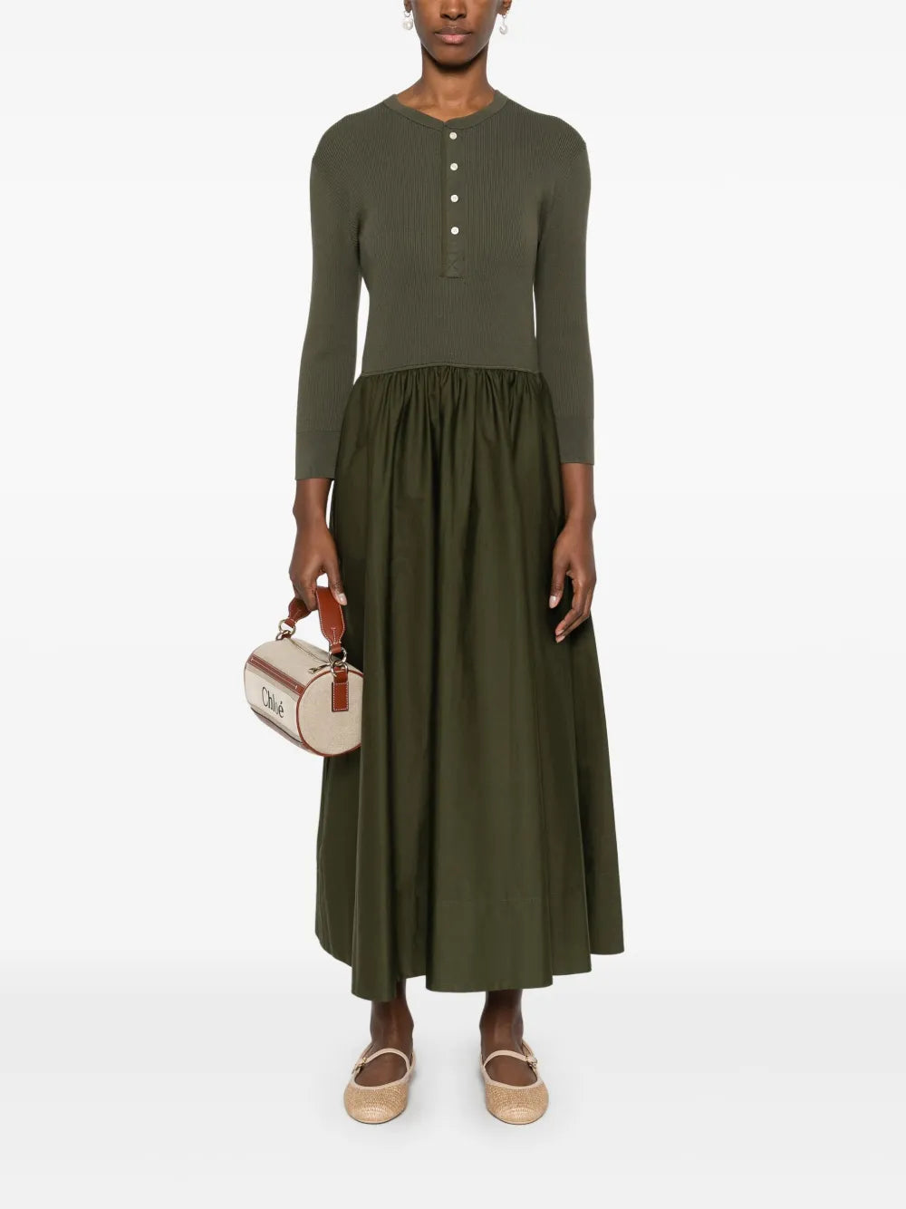 Henley-Bodice Maxi Dress
