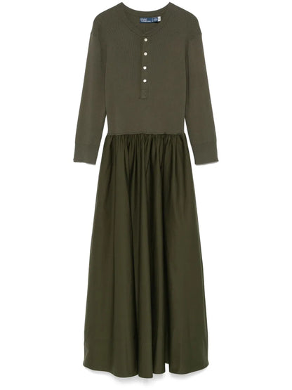 Henley-Bodice Maxi Dress
