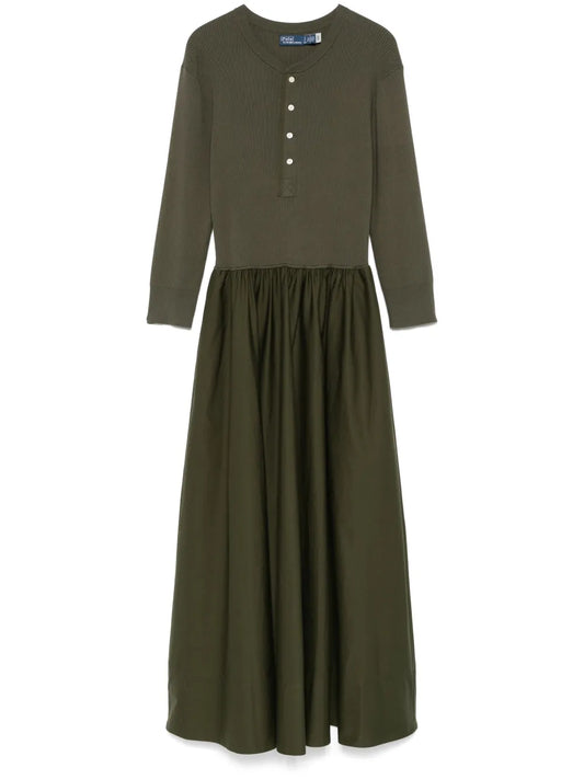 Henley-Bodice Maxi Dress