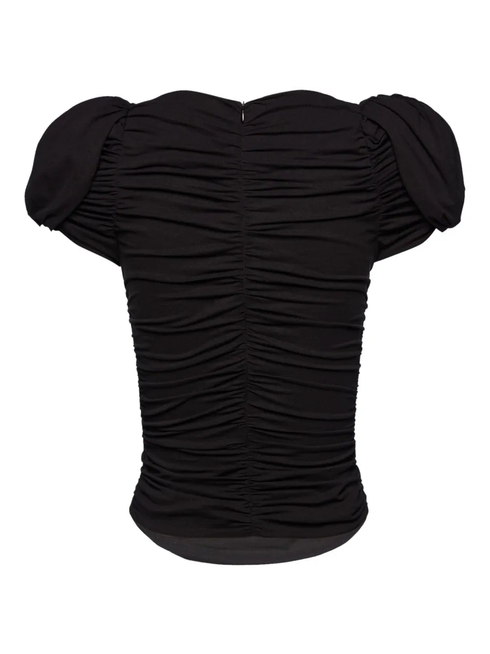 Ruched Puff-Sleeve Blouse