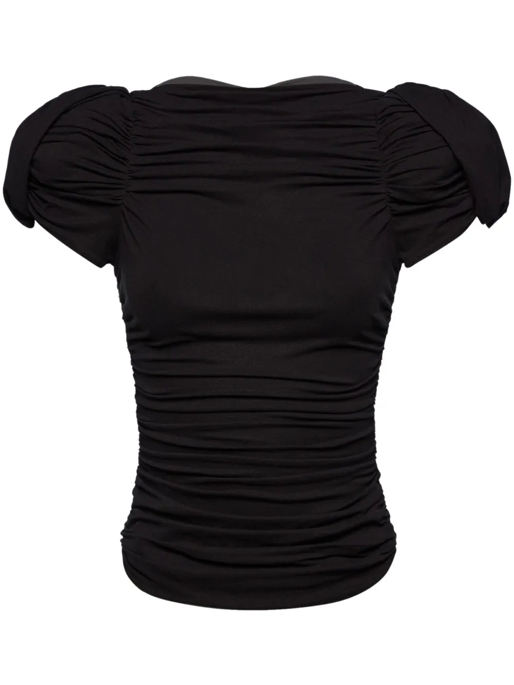 Ruched Puff-Sleeve Blouse