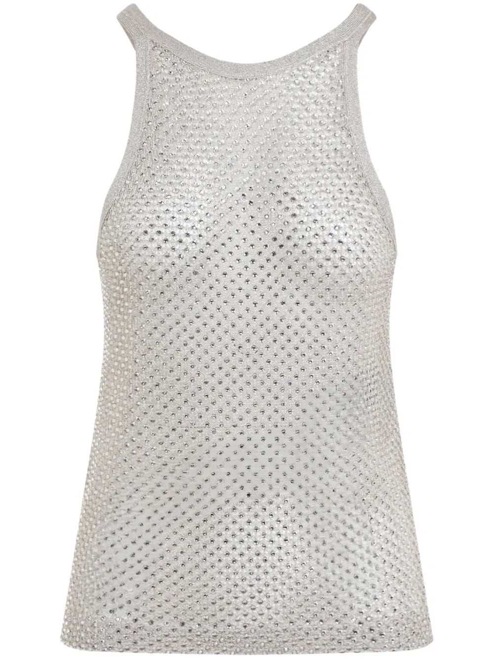 Crystal-Embroidered Racerback Tank Top