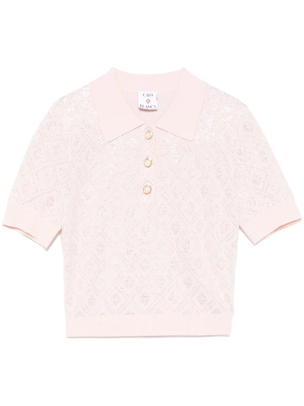 Crystal-Monogram Polo Top