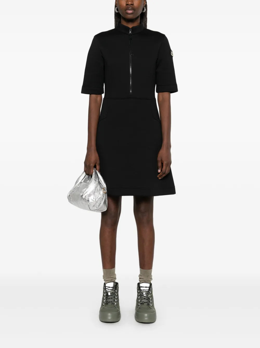 Year Of The Snake-Patch Neoprene Mini Dress