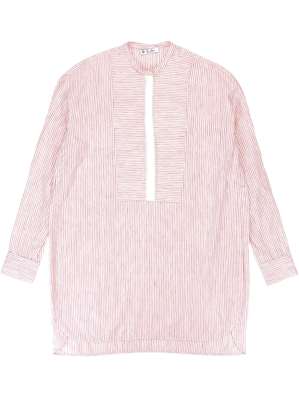 Mock-Neck Striped Shirt