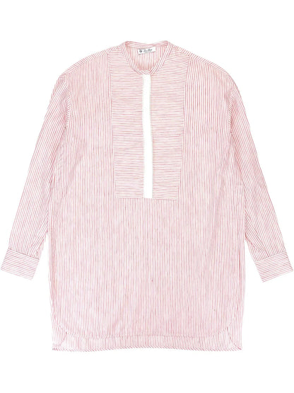Mock-Neck Striped Shirt