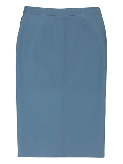 Wrap-Effect Leather Pencil Skirt