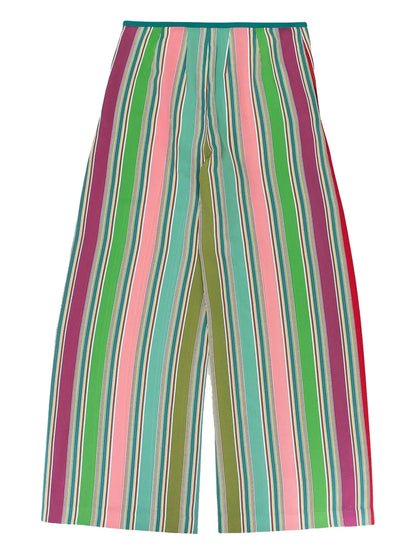 Multicolour Silk Wide-Leg Pants