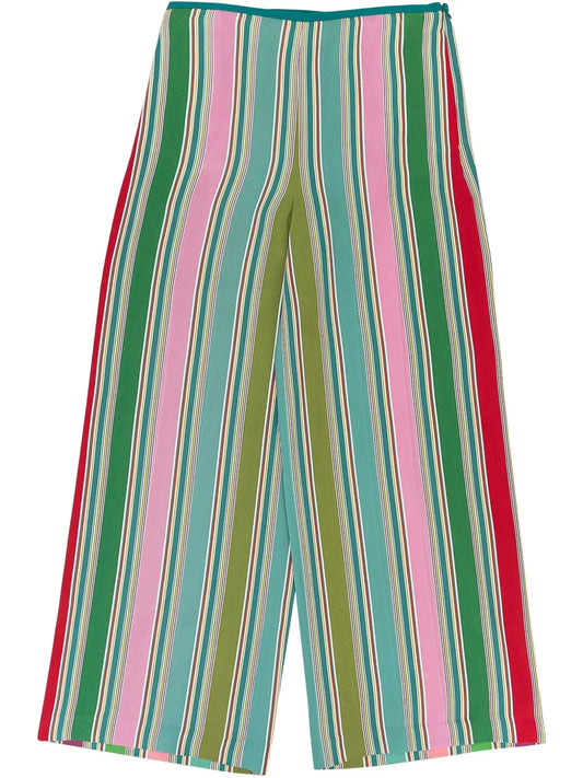 Multicolour Silk Wide-Leg Pants