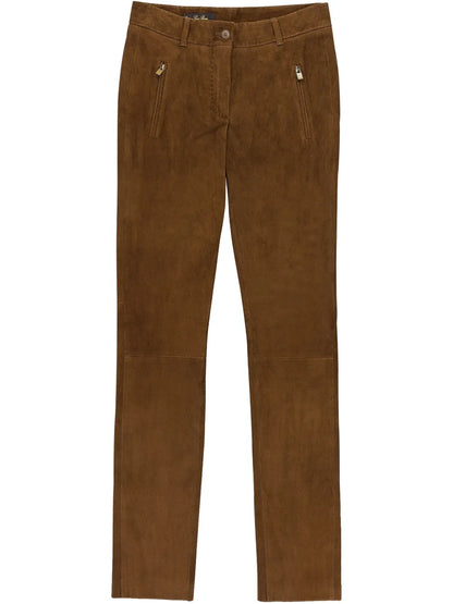 Straight-Leg Lambskin Trousers