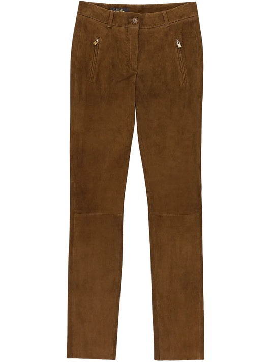 Straight-Leg Lambskin Trousers