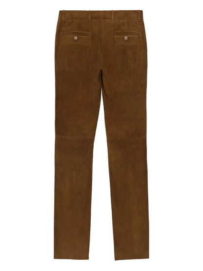 Straight-Leg Lambskin Trousers