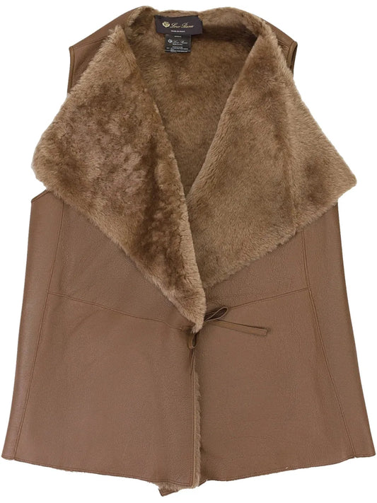 Tie-Fastening Shearling Waistcoat