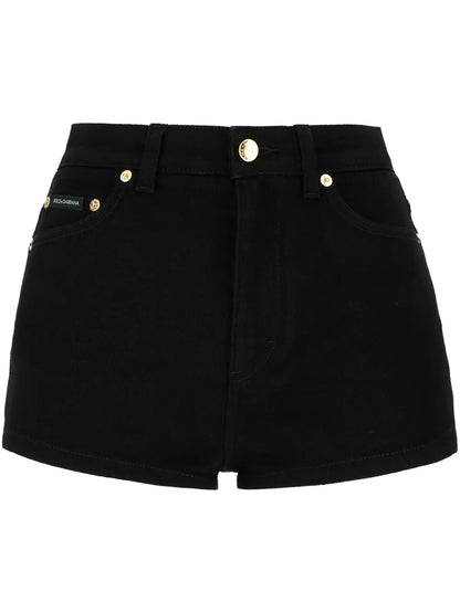 Logo-Plaque Denim Shorts