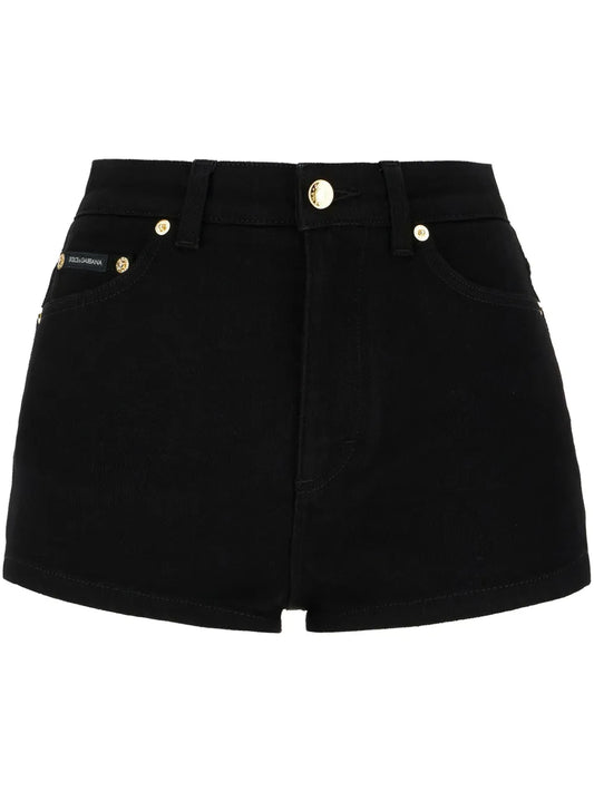 Logo-Plaque Denim Shorts