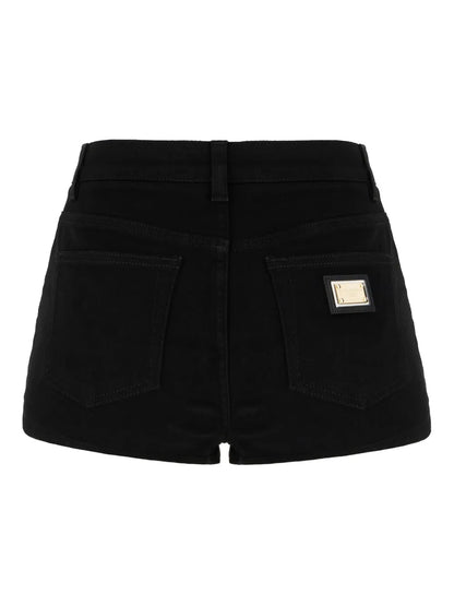 Logo-Plaque Denim Shorts