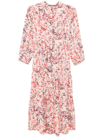 Abstract-Print Midi Dress