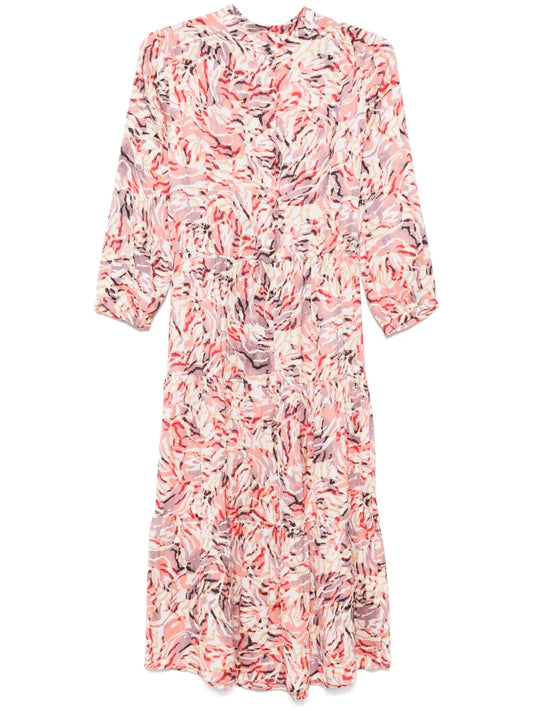 Abstract-Print Midi Dress