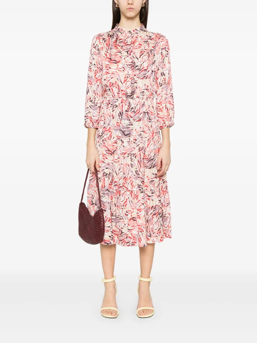 Abstract-Print Midi Dress