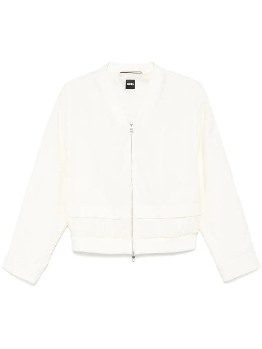 Layered-Effect Bomber Jacket