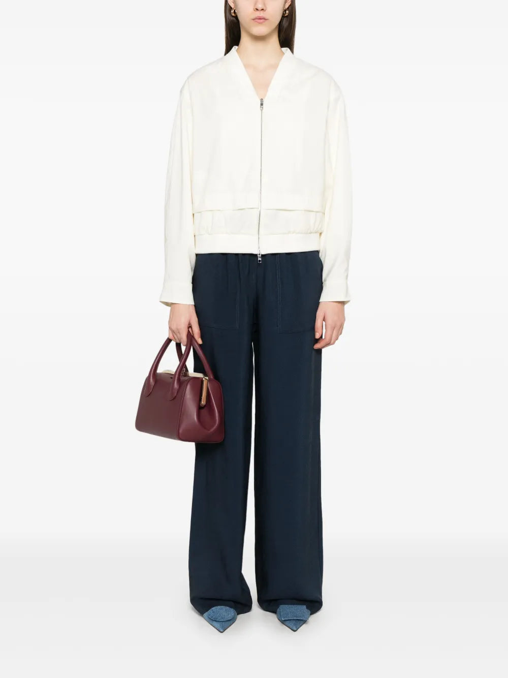 Layered-Effect Bomber Jacket