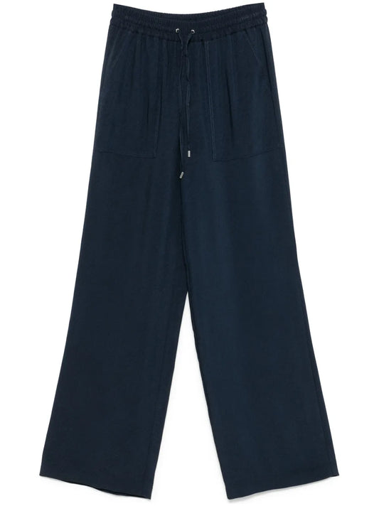 Twill Wide-Leg Trousers