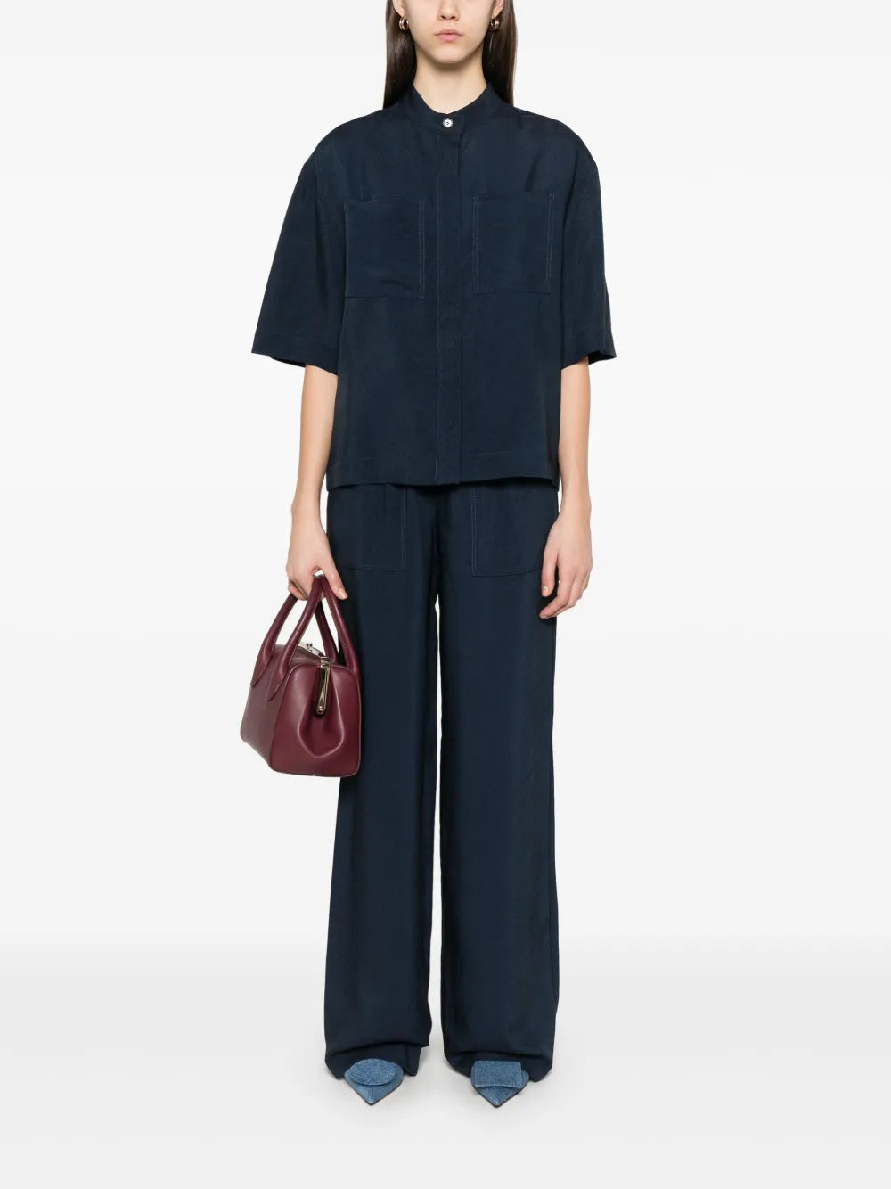 Band-Collar Shirt
