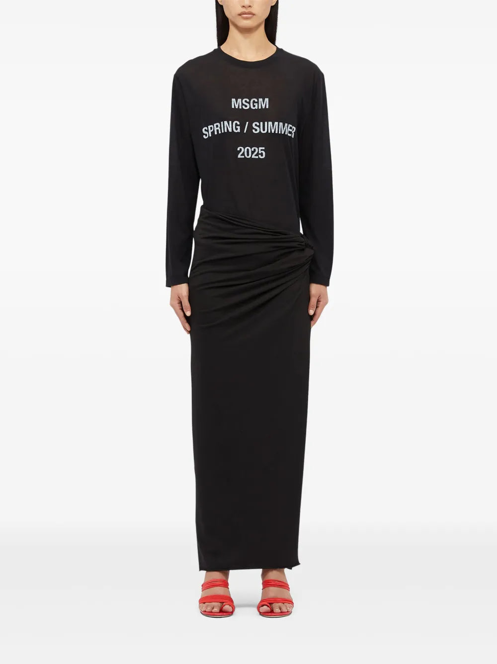 Draped Maxi Skirt