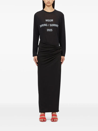 Draped Maxi Skirt