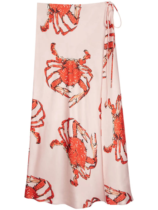 Crab-Print Swim Skirt