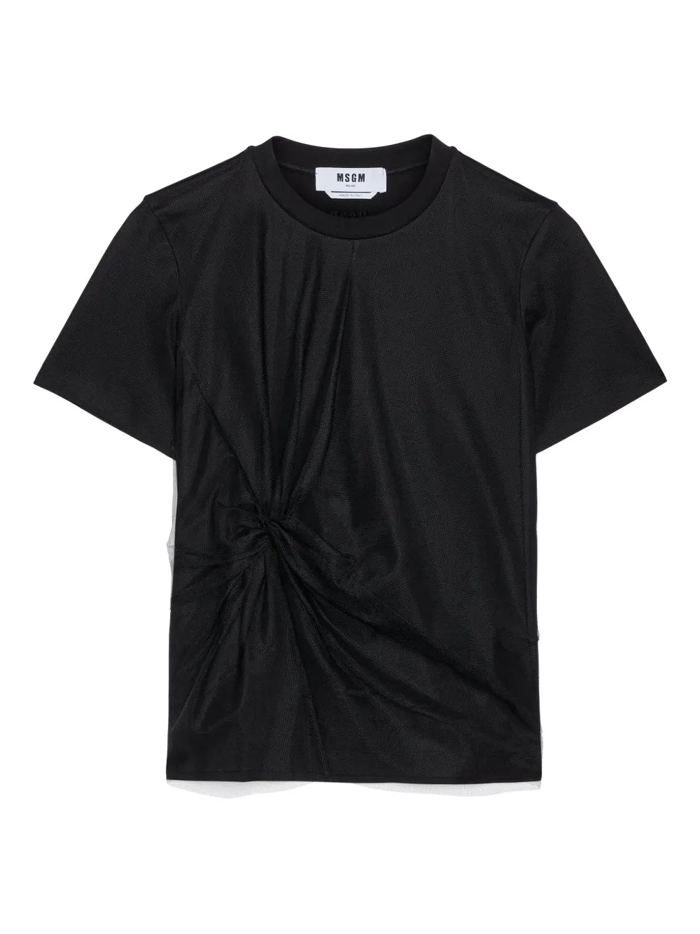 Gathered Cotton T-Shirt