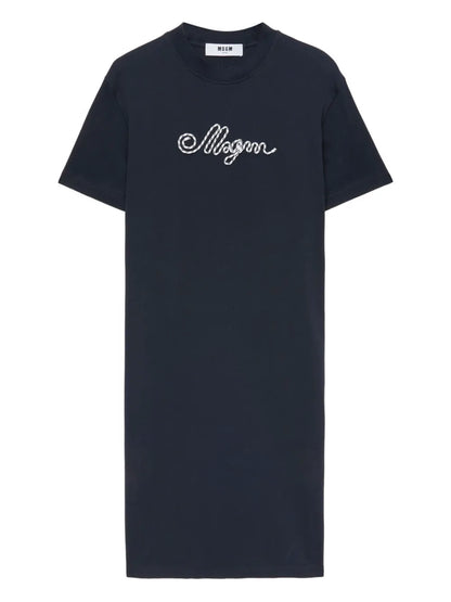 Logo-Embroidered Midi Dress
